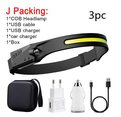 COB LED Induction Headlamp Hunting Light