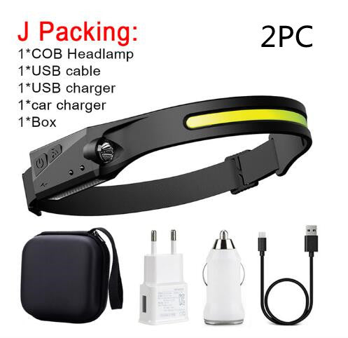 COB LED Induction Headlamp Hunting Light