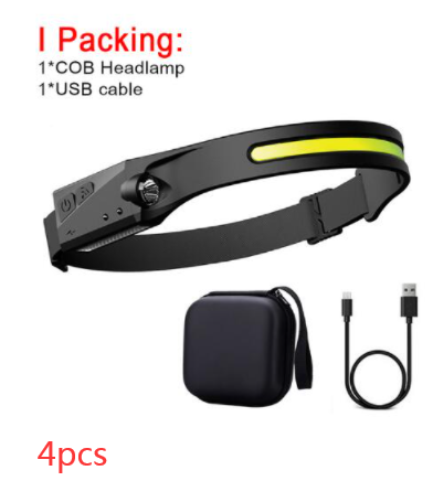 COB LED Induction Headlamp Hunting Light
